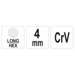 YATO Hosszú imbuszkulcs 4,0 mm CrV