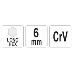 YATO Hosszú imbuszkulcs 6,0 mm CrV YATO Hosszú imbuszkulcs 6,0 mm CrV