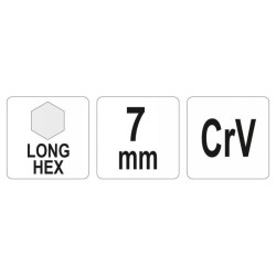 YATO Hosszú imbuszkulcs 7,0 mm CrV YATO Hosszú imbuszkulcs 7,0 mm CrV