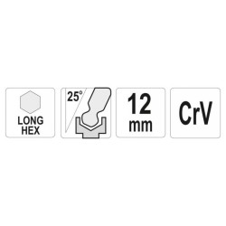 YATO Hosszú gömbfejű imbuszkulcs 12,0 mm CrV