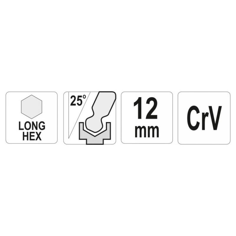 YATO Hosszú gömbfejű imbuszkulcs 12,0 mm CrV