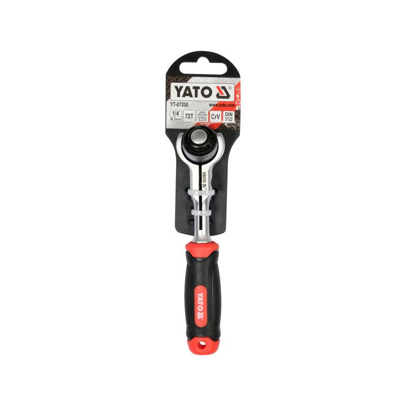 YATO Racsnis hajtószár 1/4'' 145 mm 72T forgó fejes CrV