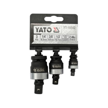 YATO Gépi csuklós csatlakozó készlet 3 részes 1/4'' 3/8'' 1/2'' CrMo