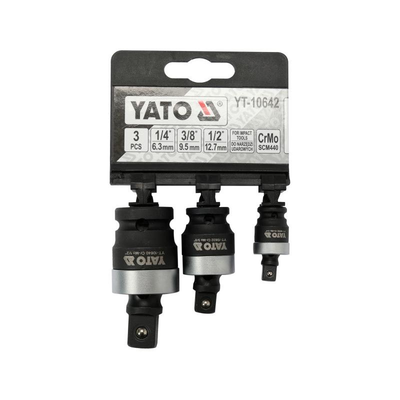YATO Gépi csuklós csatlakozó készlet 3 részes 1/4'' 3/8'' 1/2'' CrMo