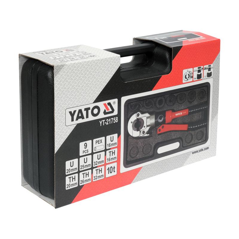 YATO Krimpelő készlet 9 részes Pex-Al-Pex csövekhez