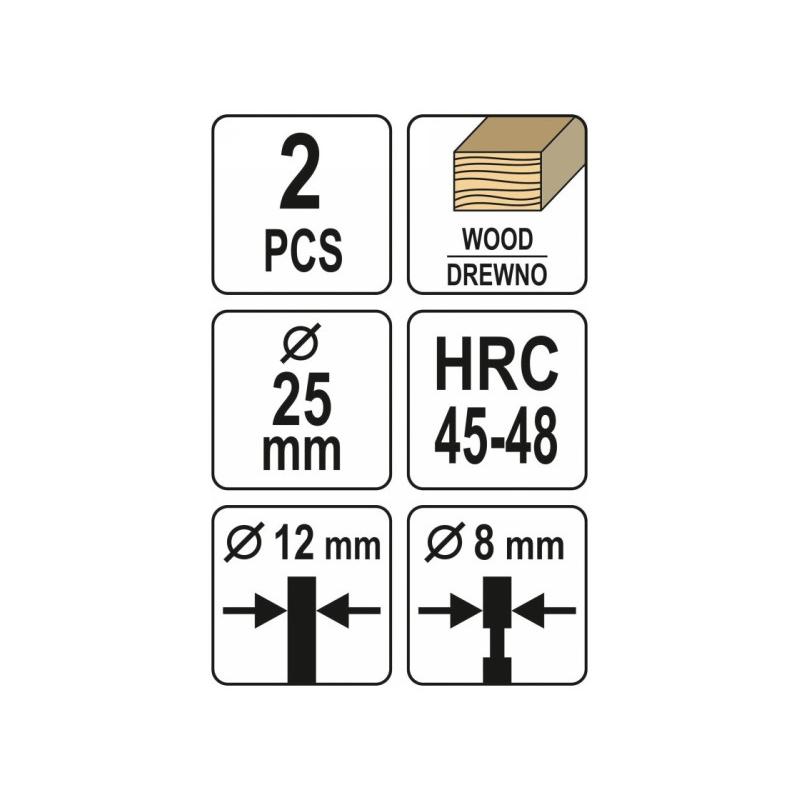 YATO Forstner és dugózó fúró készlet 2 részes 25 mm