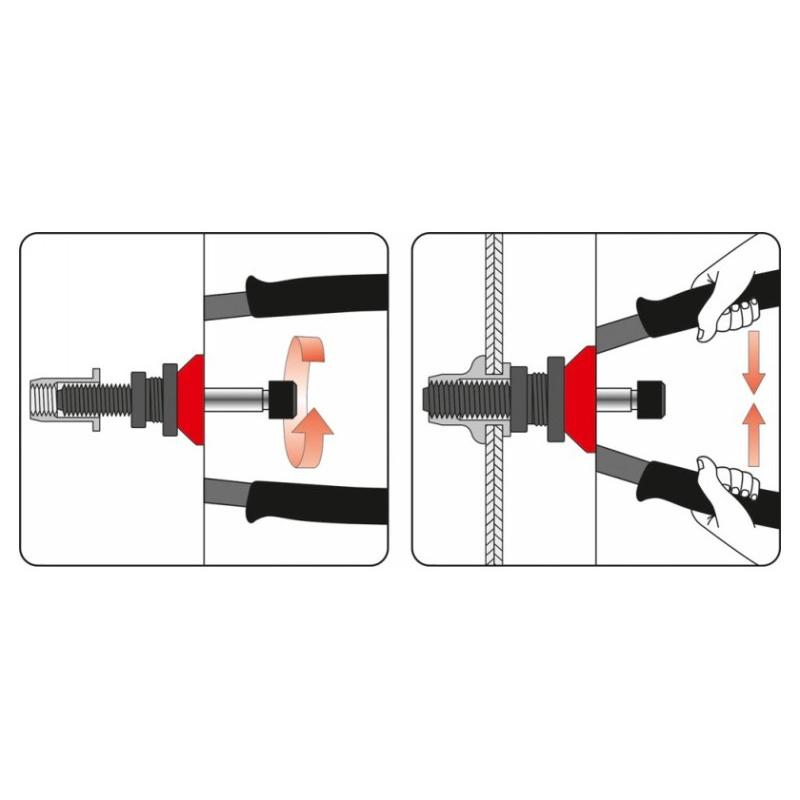 YATO Szegecsanyahúzó 360 mm M3, M4, M5, M6, M8, M10, M12