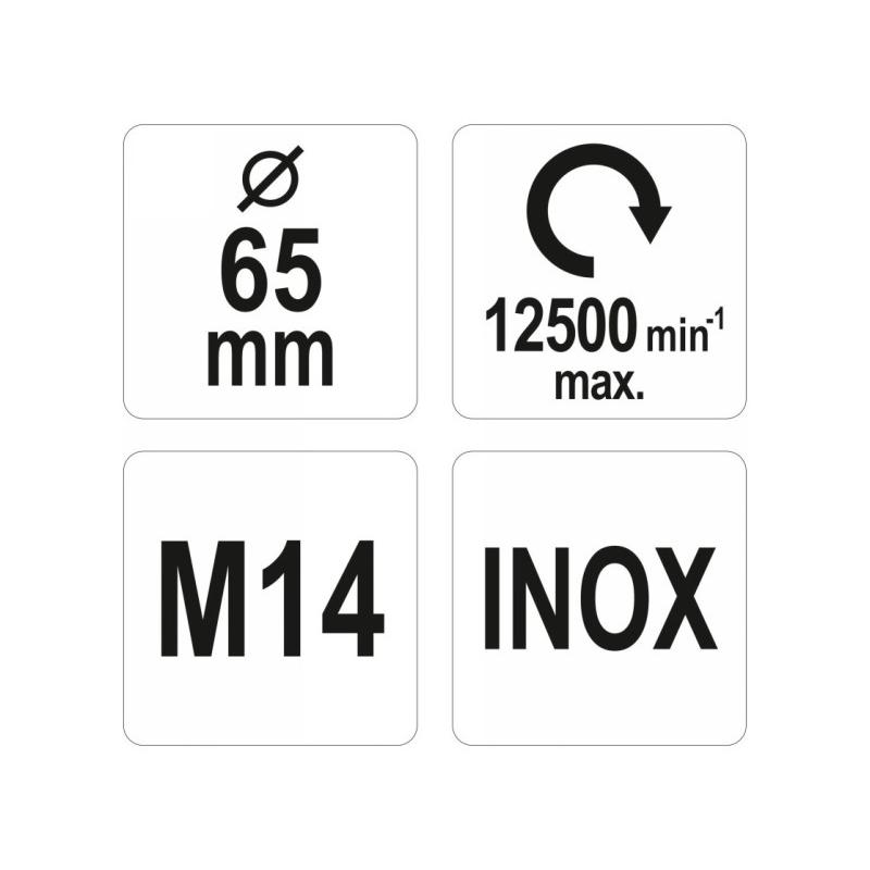 YATO Fazékkefe M14 65 mm inox
