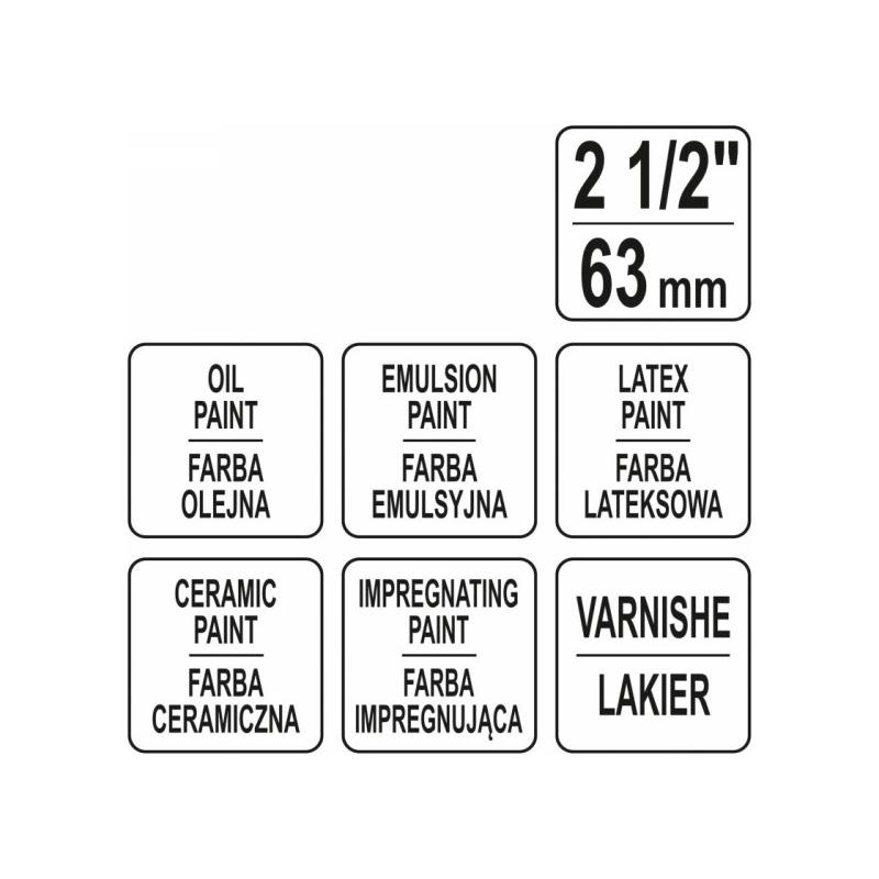 YATO Ecset fa nyéllel 2,5 '' kevert sörte