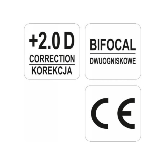 YATO Bifokális védőszemüveg +2 víztiszta YATO Bifokális védőszemüveg +2 víztiszta
