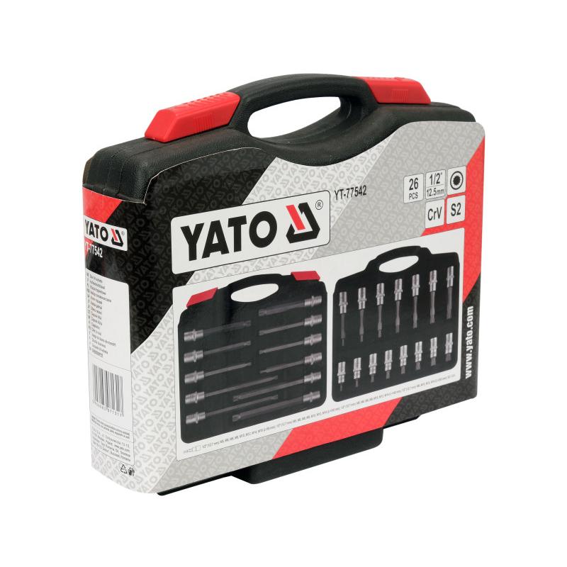 YATO Bit dugókulcs készlet 26 részes 1/2'' Spline