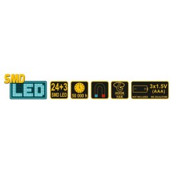VOREL LED lámpa mágneses 24+3 LED (82731)