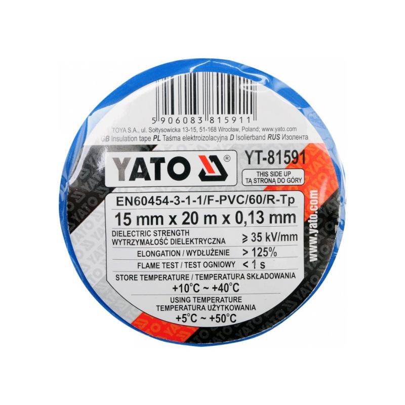 YATO Szigetelőszalag 15 x 0,13 mm x 20 m fekete YATO Szigetelőszalag 15 x 0,13 mm x 20 m fekete