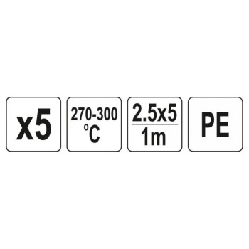 YATO Műanyag hegesztőpálca 2,5 x 5 mm x 1 m PE (5 db)