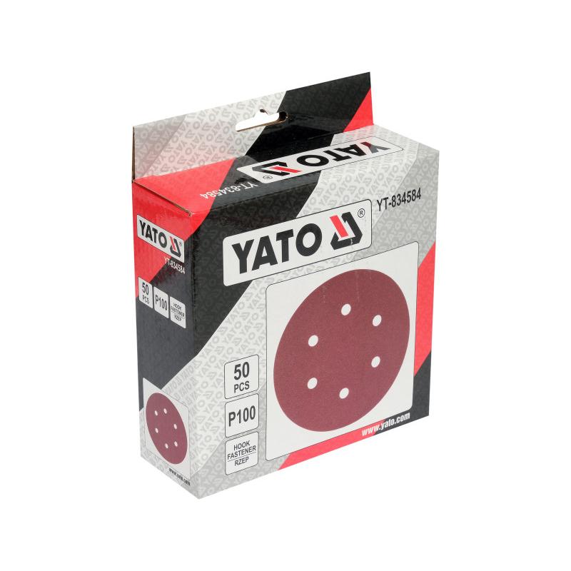 YATO Tépőzáras fíbertárcsa 150 mm / P100 6 lyukas (50 db)