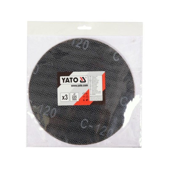 YATO Tépőzáras csiszolóháló 225 mm / P120 (3 db) YATO Tépőzáras csiszolóháló 225 mm / P120 (3 db)