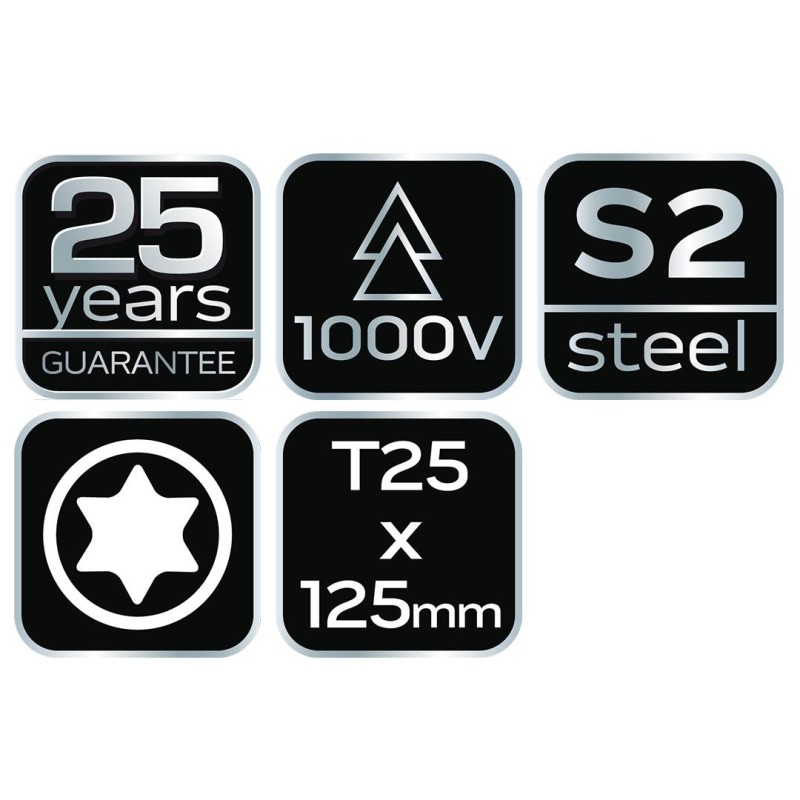 Csavarhúzó szigetelt, 1000V, T25 x 125mm (04-074)