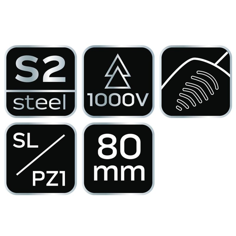 Csavarhúzó SL/PZ1 80mm, 1000V, szigetelt (04-219)