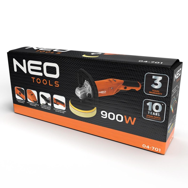 Polírozógép, 900W, 150mm, fordulatszám szabályzó, 600-3000/perc (04-701)