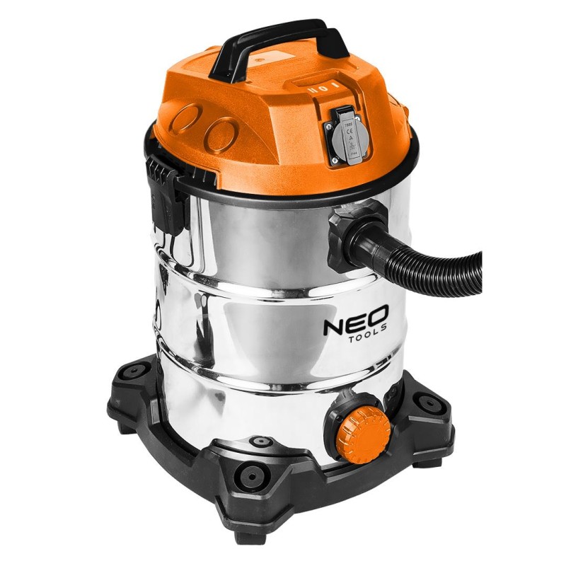 NEO TOOLS 04-738 Ipari száraz-nedves porszívó, 1400W, 30L inox tartállyal, gépcsatlakozó aljzat, komplett tartozék szett NEO TOOLS 04-738 Ipari száraz-nedves porszívó, 1400W, 30L inox tartállyal, gépcsatlakozó aljzat, komplett tartozék szett