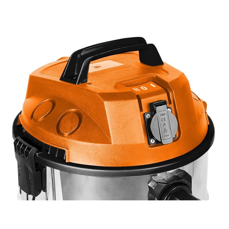 NEO TOOLS 04-738 Ipari száraz-nedves porszívó, 1400W, 30L inox tartállyal, gépcsatlakozó aljzat, komplett tartozék szett NEO TOOLS 04-738 Ipari száraz-nedves porszívó, 1400W, 30L inox tartállyal, gépcsatlakozó aljzat, komplett tartozék szett