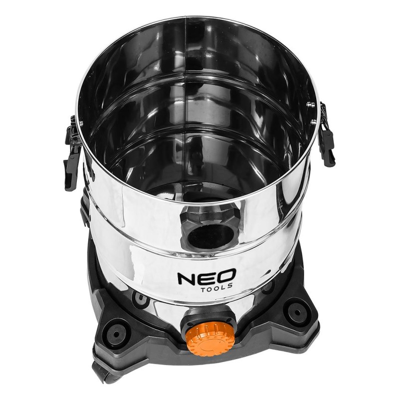 NEO TOOLS 04-738 Ipari száraz-nedves porszívó, 1400W, 30L inox tartállyal, gépcsatlakozó aljzat, komplett tartozék szett NEO TOOLS 04-738 Ipari száraz-nedves porszívó, 1400W, 30L inox tartállyal, gépcsatlakozó aljzat, komplett tartozék szett