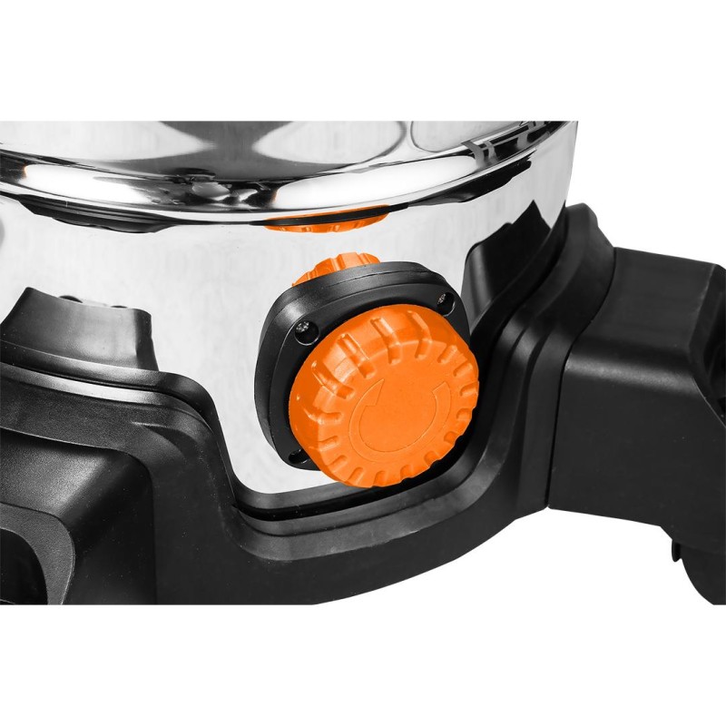 Száraz/vizes ipari porszívó, szűrőtisztító funkció, 1600W/18KPa, 35L inox tartály, gépcsatlakozó, tartozékok (04-739) Száraz/vizes ipari porszívó, szűrőtisztító funkció, 1600W/18KPa, 35L inox tartály, gépcsatlakozó, tartozékok (04-739)