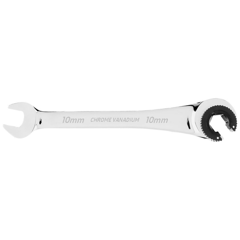 Racsnis csillag-villáskulcs, félig nyitott, 10mm (09-257) Racsnis csillag-villáskulcs, félig nyitott, 10mm (09-257)