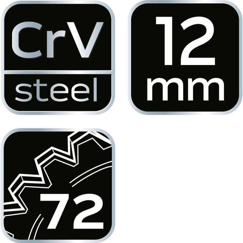 Racsnis csillag-villáskulcs, félig nyitott, 12mm (09-259)