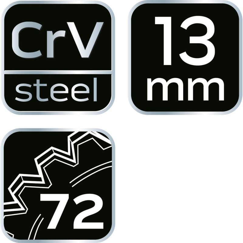 Racsnis csillag-villáskulcs, félig nyitott, 13mm (09-260)