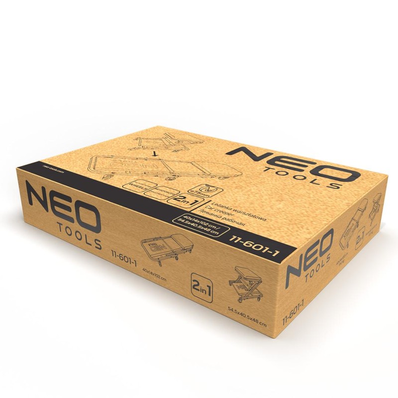 NEO TOOLS 11-601-1 szerelőágy és szék, 2 az 1-ben, 150 kg teherbírás