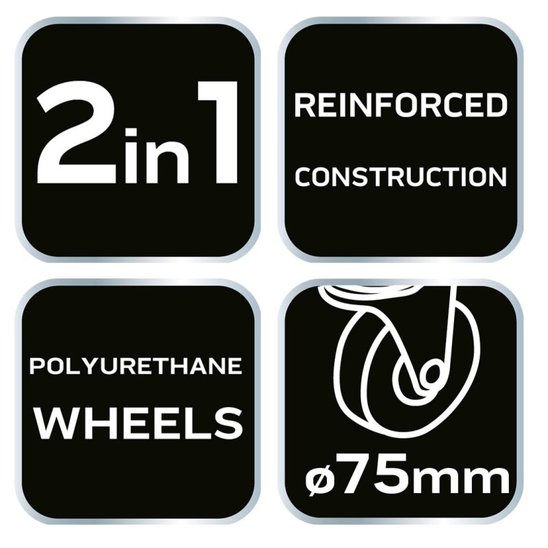 NEO TOOLS 11-601-1 szerelőágy és szék, 2 az 1-ben, 150 kg teherbírás