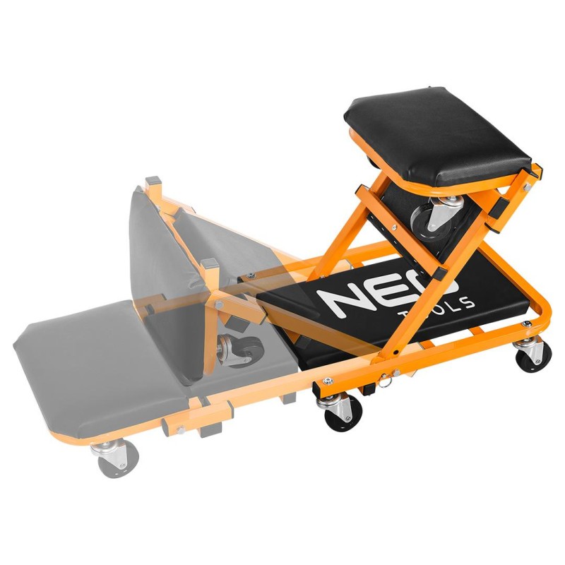NEO TOOLS 11-601-1 szerelőágy és szék, 2 az 1-ben, 150 kg teherbírás