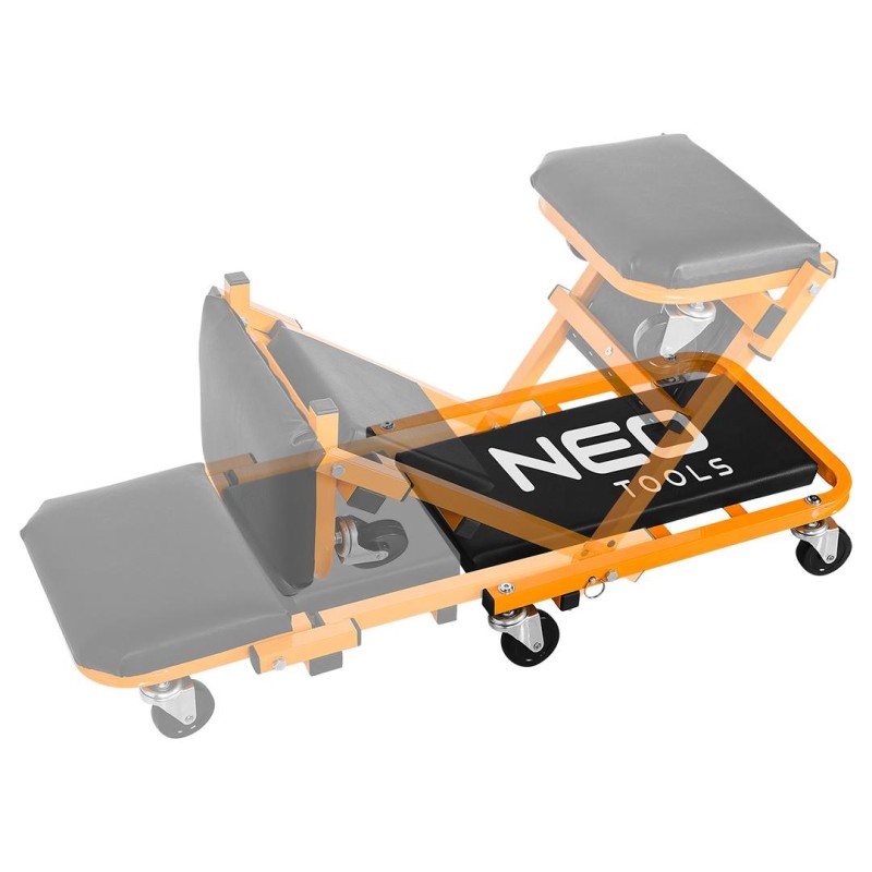 NEO TOOLS 11-601-1 szerelőágy és szék, 2 az 1-ben, 150 kg teherbírás