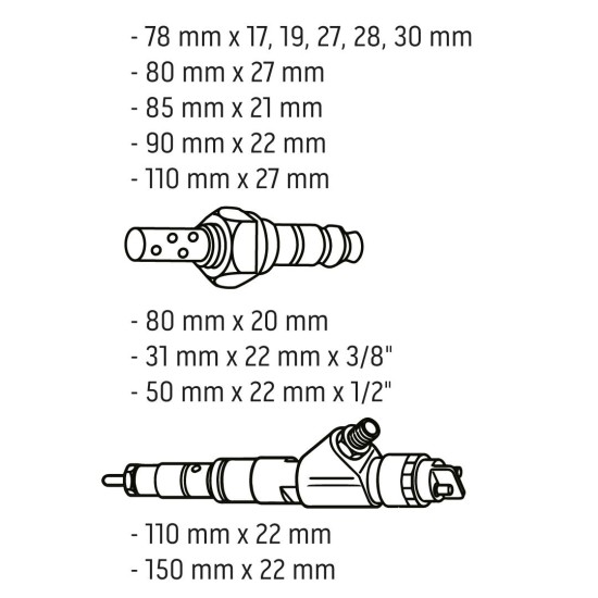 Injektor és lambdaszonda szerelő készlet, 14db (11-880)