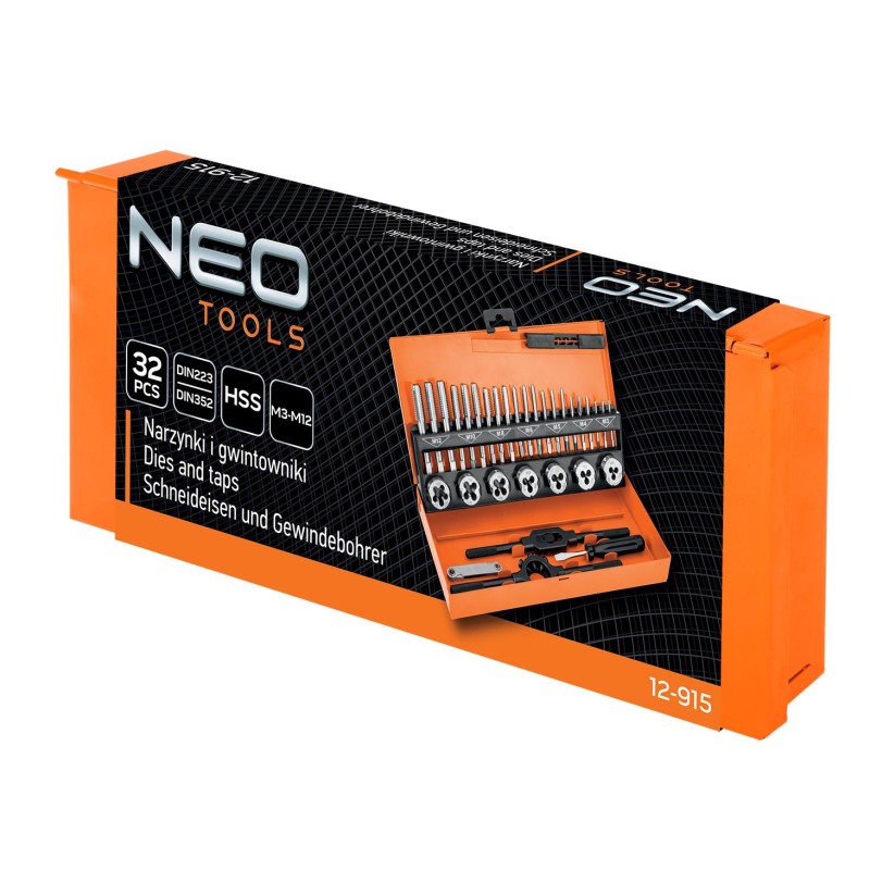 Menetkészítő készlet, M3-M12, HSS, 32db (12-915)