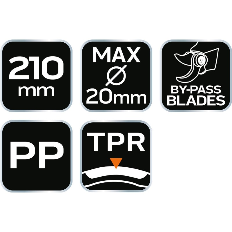 Metszőolló, mellévágó, max 20mm, teflon bevonat, 210mm (15-210)