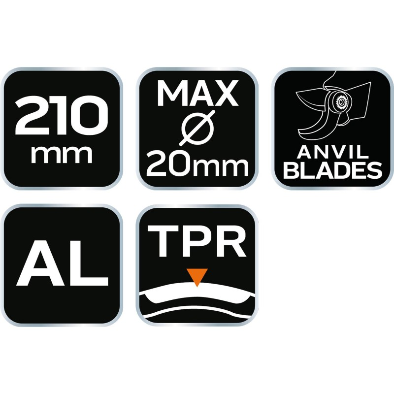 Metszőolló, rávágó, max 20mm, teflon bevonat, alu ház, 210mm (15-213) Metszőolló, rávágó, max 20mm, teflon bevonat, alu ház, 210mm (15-213)