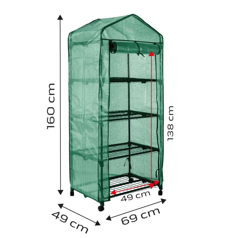 Növényház, 69x69x160cm, PE fólia, fémszerkezet (15-903) Növényház, 69x69x160cm, PE fólia, fémszerkezet (15-903)