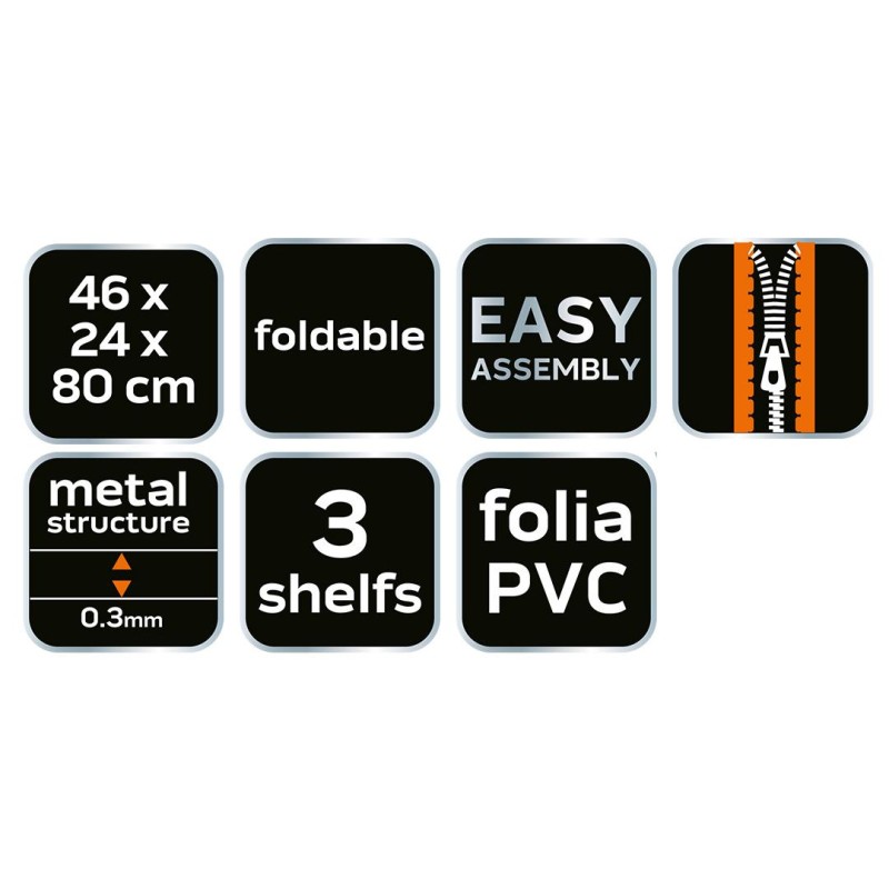 Növényház 46 x 24 x 80cm, PVC fólia, fémszerkezet (15-910) Növényház 46 x 24 x 80cm, PVC fólia, fémszerkezet (15-910)