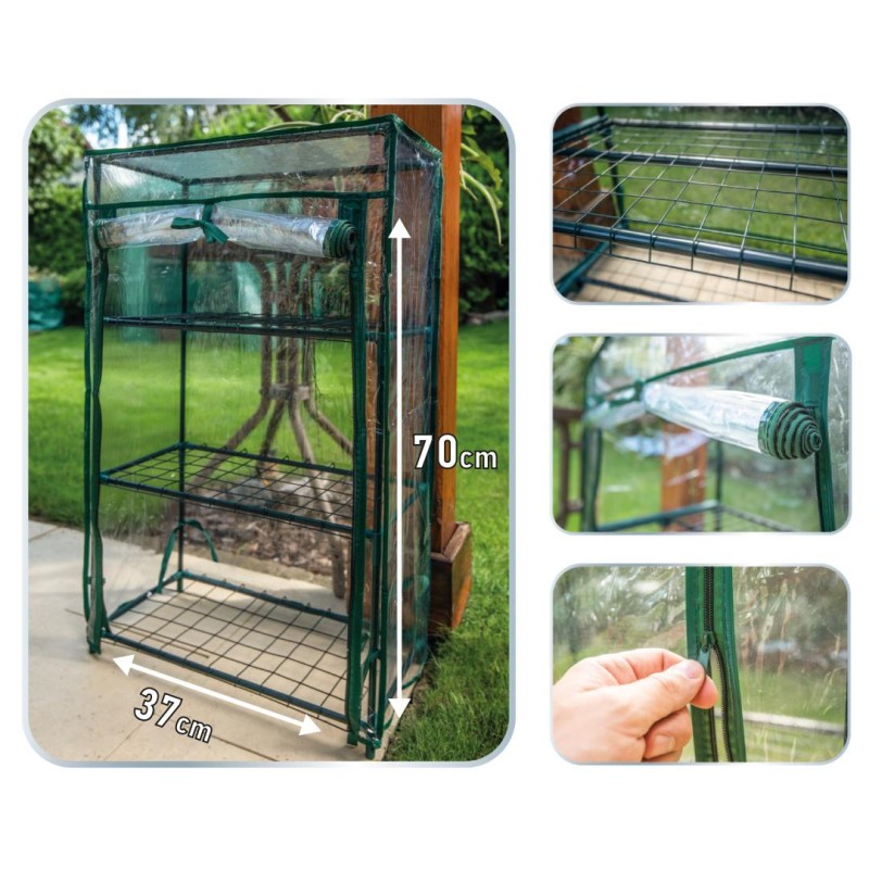 Növényház 46 x 24 x 80cm, PVC fólia, fémszerkezet (15-910) Növényház 46 x 24 x 80cm, PVC fólia, fémszerkezet (15-910)