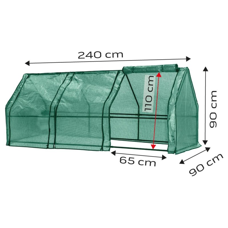 Növényház, 240x90x90cm, PE fólia, fémszerkezet (15-912)