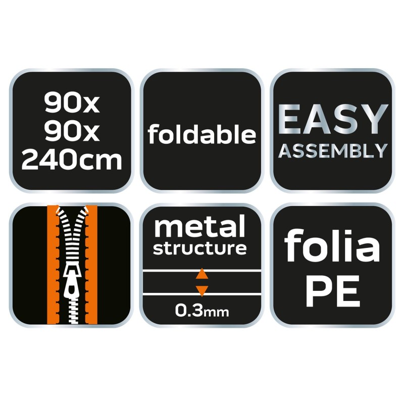 Növényház, 240x90x90cm, PE fólia, fémszerkezet (15-912)