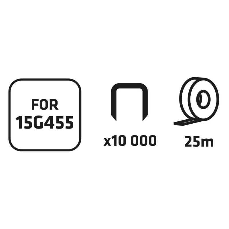 Növénykötöző szalag + kapocs készlet 25m szalag + 10000 kapocs, 15G455-höz (15G456)