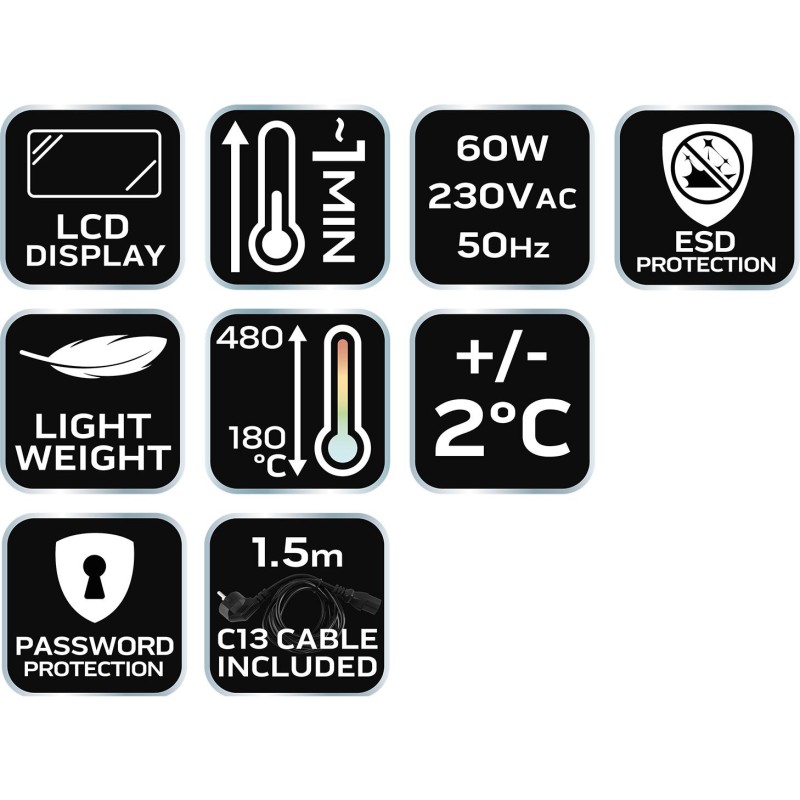 Forrasztó állomás, 60W, 180-480°C (19-200) Forrasztó állomás, 60W, 180-480°C (19-200)