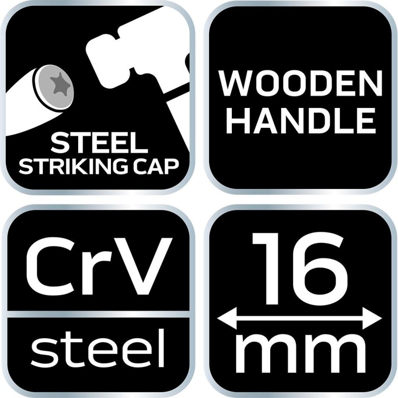 Favéső 16mm, CRV, fa nyéllel (37-816) Favéső 16mm, CRV, fa nyéllel (37-816)