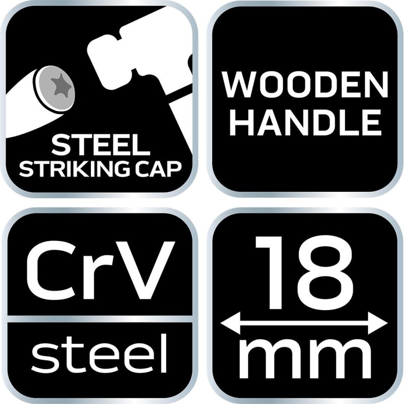 Favéső 18mm, CRV, fa nyéllel (37-818) Favéső 18mm, CRV, fa nyéllel (37-818)