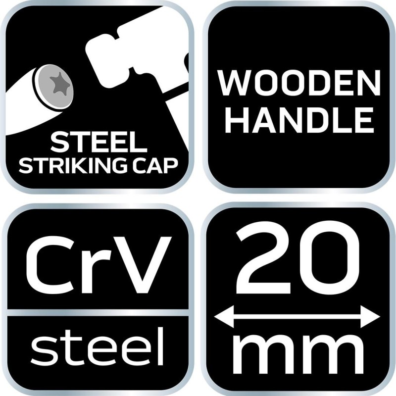 Favéső 20mm, CRV, fa nyéllel (37-820) Favéső 20mm, CRV, fa nyéllel (37-820)