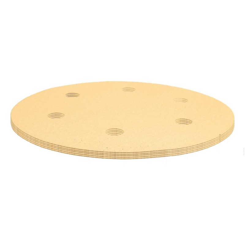 Tépőzáras csiszolópapír 225mm, K180, 5db, 6 lyukakkal az 59G264, 59G265 csiszológéphez. (54H031)