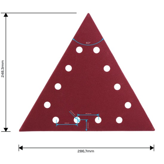 Tépőzáras csiszolópapír K180, háromszög alakú 12 lyukakkal, 5db csiszológéphez 59G264 (54H034)